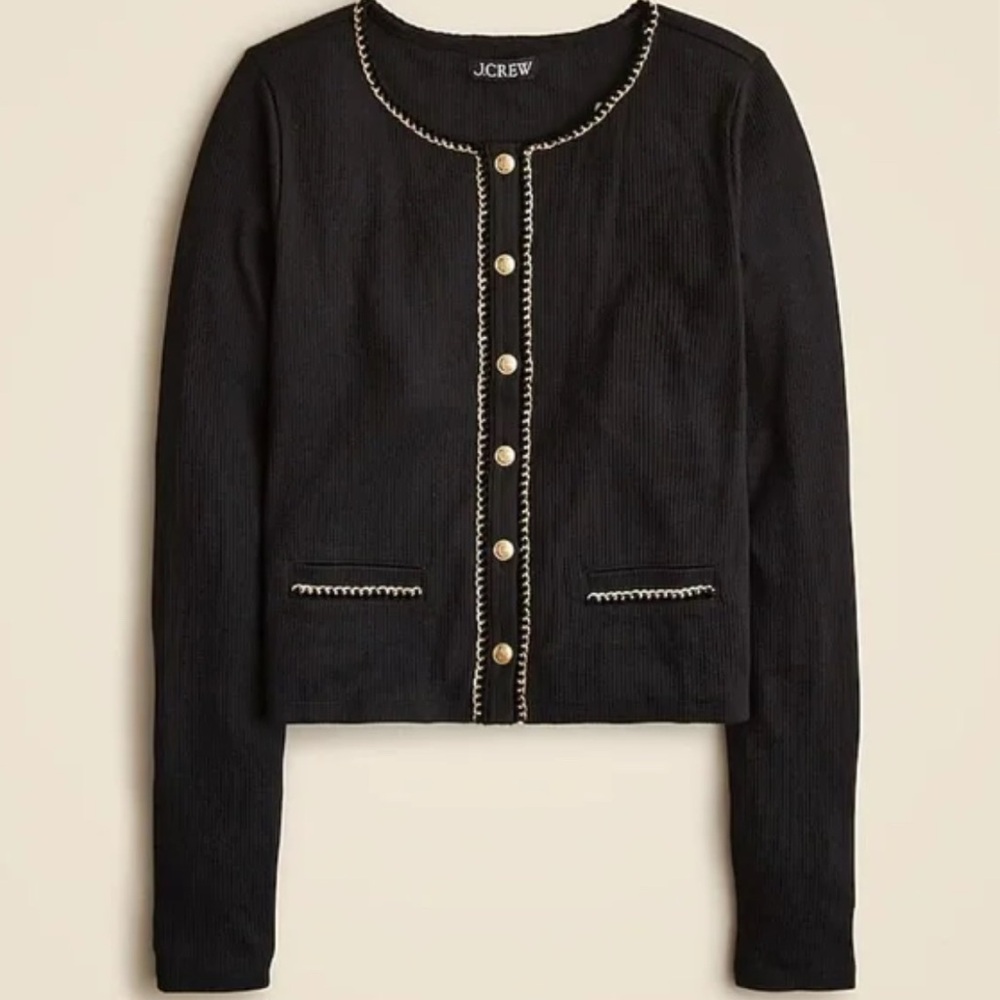 J. Crew Vintage rib lady jacket with chain trim